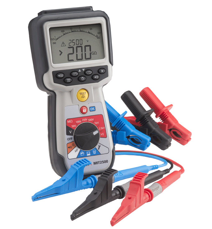 High voltage hand-held insulation and continuity tester 
